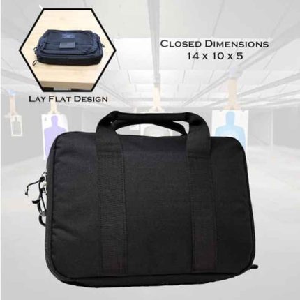 1pc Heavy-Duty Tactical Double Pistol Case with MOLLE Webbing & Padded Interior
