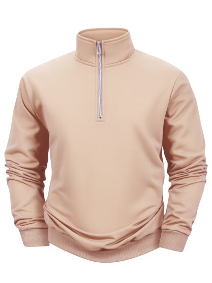 6pcs Men's Full-Zip Stand Collar Sweatshirts