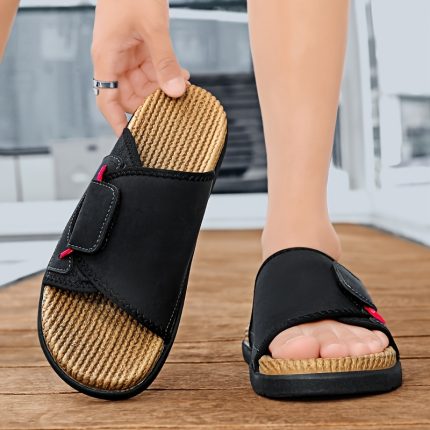 2025 Summer New Fashionable and Versatile Simple Comfortable Indoor and Outdoor Extra Large Size Trendy Men'S Beach Flip-Flops