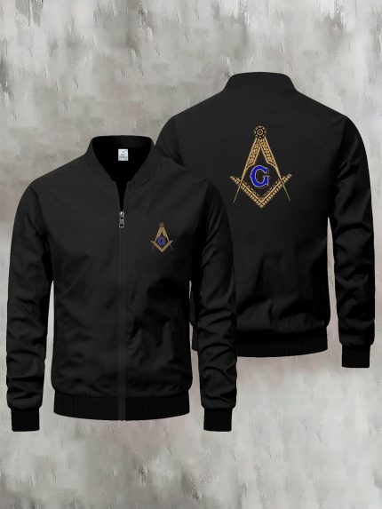 Men'S Slim-Fit Masonic Print Jacket