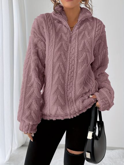 Women'S Cozy Fleece Zip-Up Sweatshirt