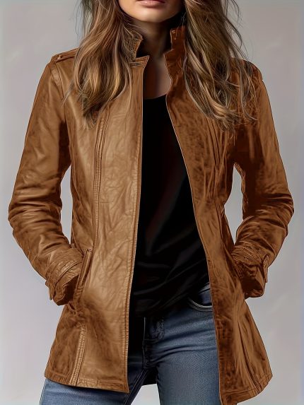 Women's PU Motorcycle Jacket